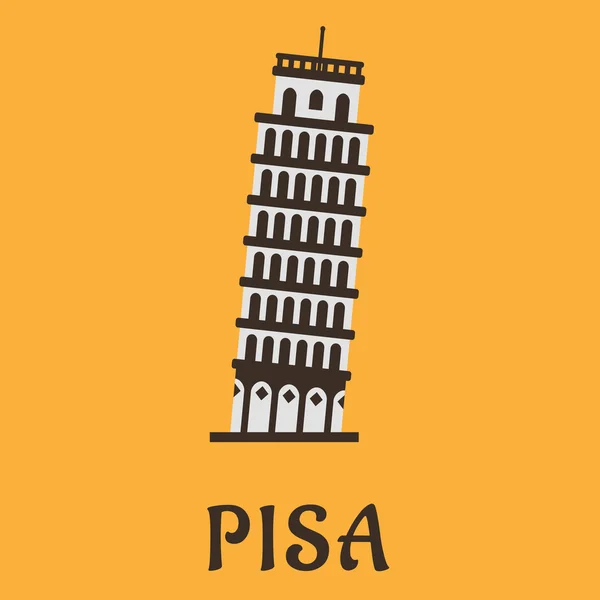 Икона башня Пизы в плоский стиль — стоковый вектор