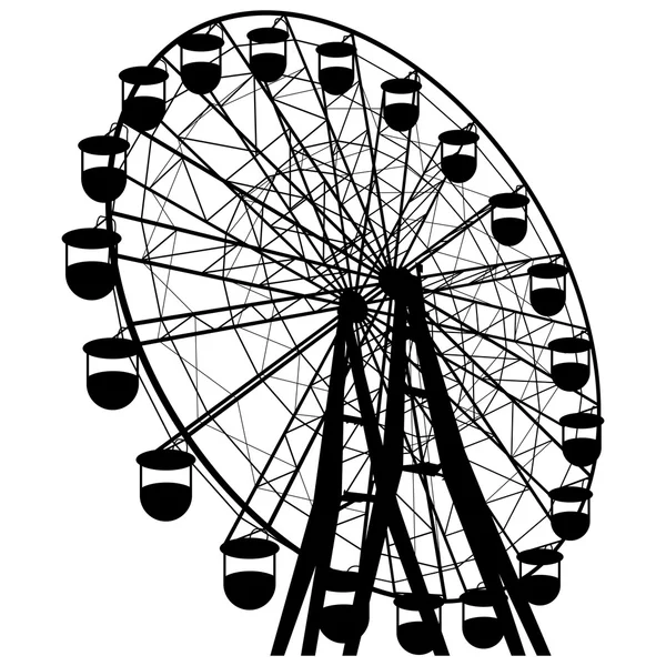 Силуэт atraktsion красочные колесо обозрения. Векторные иллюстрации — стоковый вектор