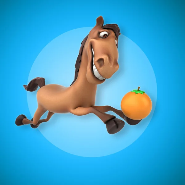 Лошадь Холдинг оранжевый Стоковое Фото