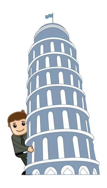 Мультфильм вектор - путешествия Италия - Пизанская башня — стоковый вектор