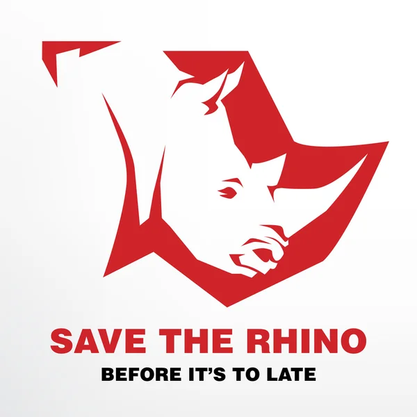 Сохранить Rhino, прежде чем это до конца концепции Стоковый Вектор