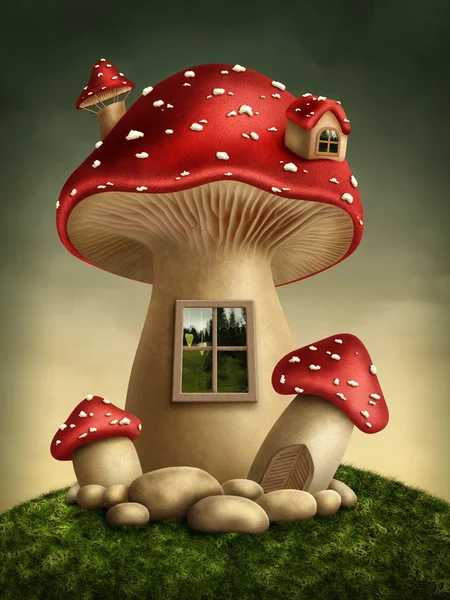 Домовой гриб фэнтези — стоковое фото