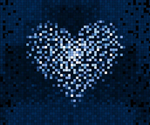 Сердце пикселей на цифровой экран — стоковый вектор