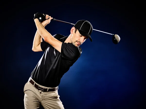 Человек в гольф гольф изолированных — стоковое фото