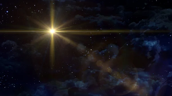 Звездная ночь звезда крест планеты Лицензионные Стоковые Изображения