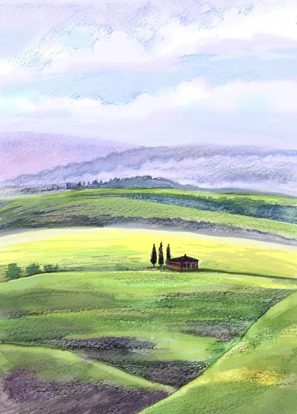 Сельский пейзаж Тосканы — стоковое фото