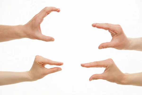 Руки показаны различных размеров - от малых к большим — стоковое фото