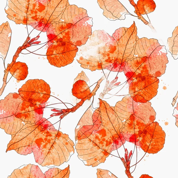 Осенние листья на ветвях — стоковое фото
