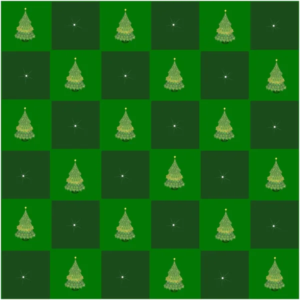 Рождественская елка в зеленый и темно зеленый шахматной доске — стоковое фото