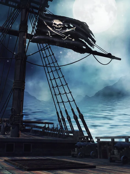 Палуба пиратского корабля — стоковое фото