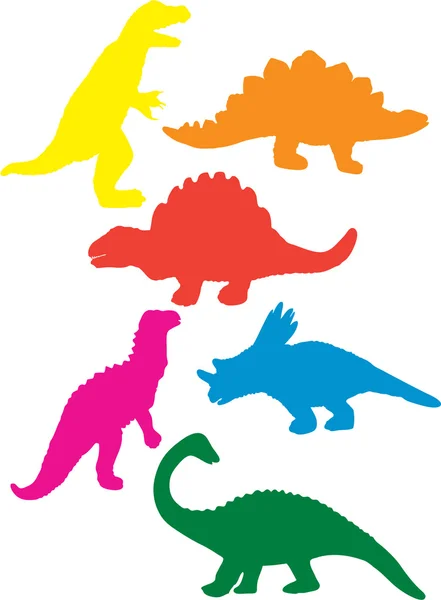 Силуэты динозавров Стоковое Фото