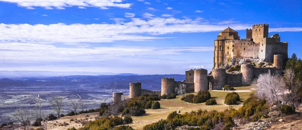 Впечатляющий средневековый Loarre замок, Арагон, Испания Лицензионные Стоковые Фото
