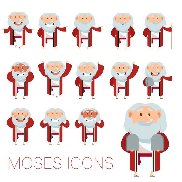 Набор иконок Моисея — стоковый вектор