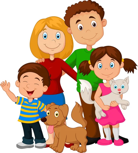 Счастливый семейный мультфильм — стоковый вектор