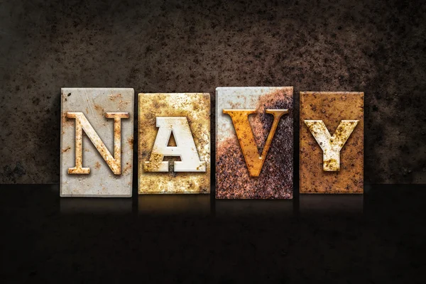 Концепция ВМС Печать на темном фоне — стоковое фото