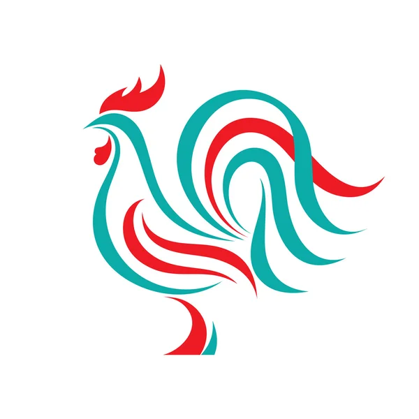 Rooster vector logo concept in line style. Bird cock abstract illustration. Cock logo. Vector logo template. Design element. Лицензионные Стоковые Иллюстрации