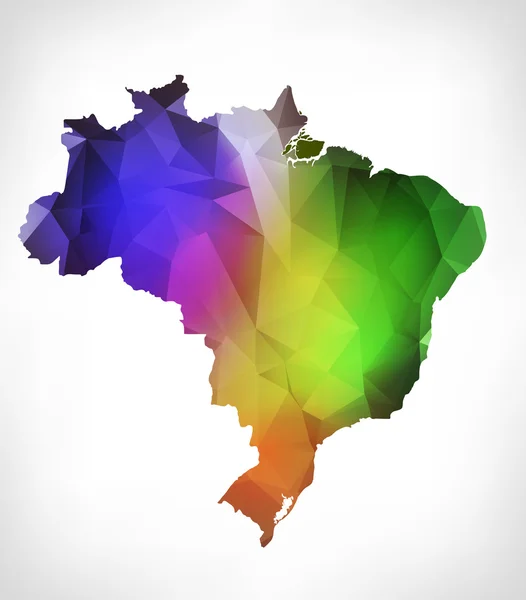 Радуга цветов карта Brasil с геометрической треугольник дизайн — стоковое фото