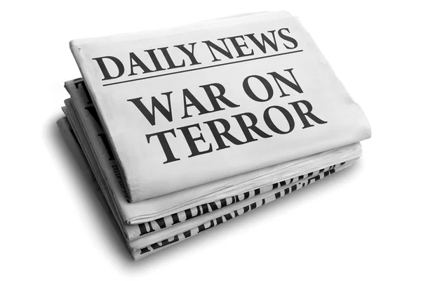 Заголовок ежедневной газеты войны с терроризмом — стоковое фото