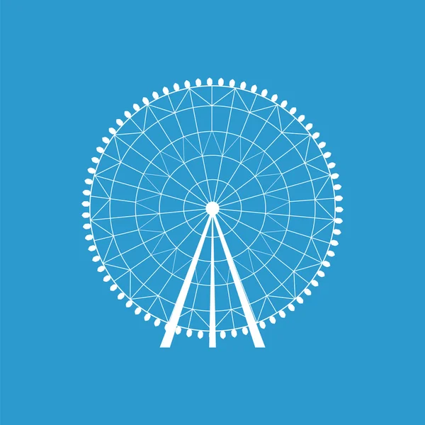 Иконка Колесо обозрения, изолированный, белый синий backgroun — стоковый вектор
