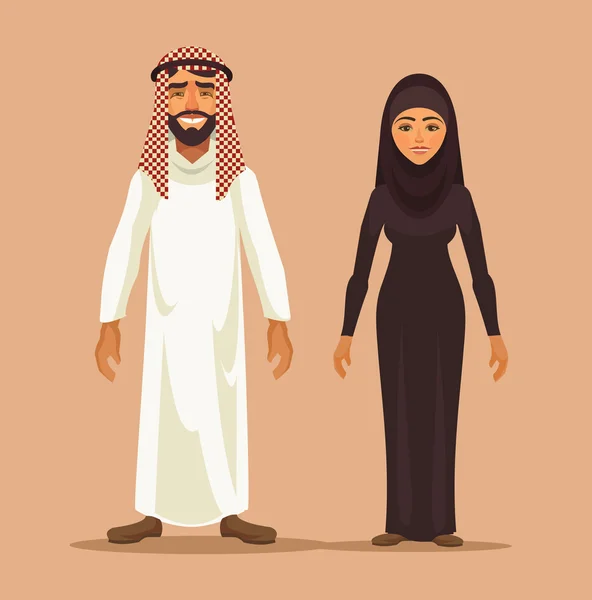 Традиционные арабские пара. Векторная иллюстрация плоский — стоковый вектор