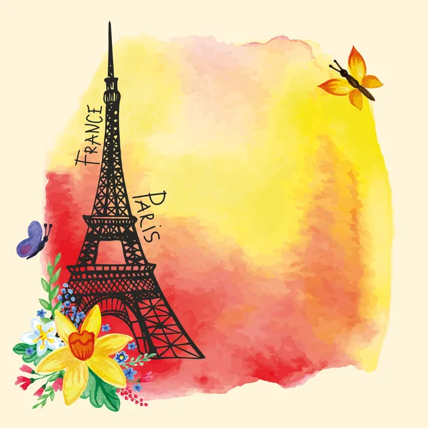 Париж карта с Эйфелевой башни — стоковое фото