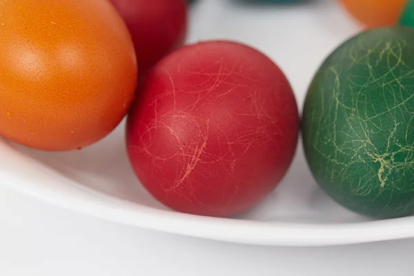 Красочные крашеные яйца Пасха — стоковое фото