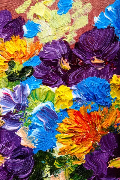 Абстрактный фон. Картина маслом - цветы — стоковое фото