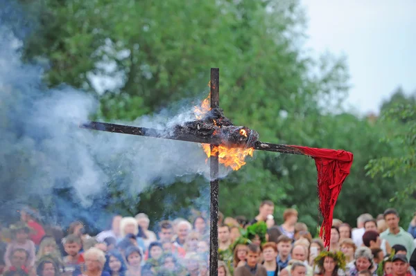 В праздник Ивана Купала - сжигание effigy Стоковая Картинка