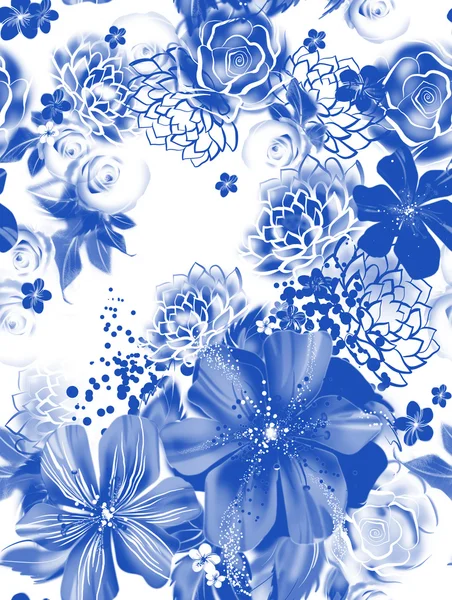 Текстура с синими цветочками Стоковая Картинка