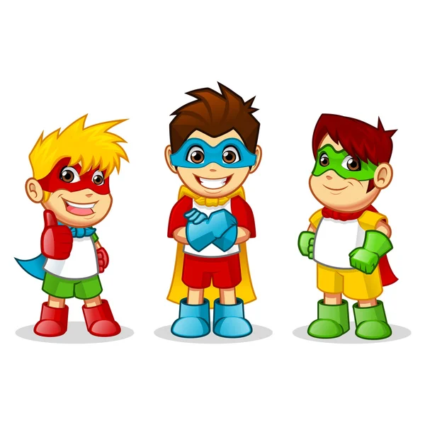 Супер герои красочные детские Лицензионные Стоковые Иллюстрации