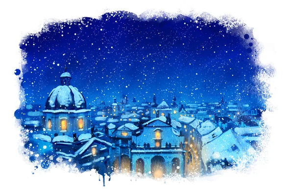 Зимняя Прага — стоковое фото