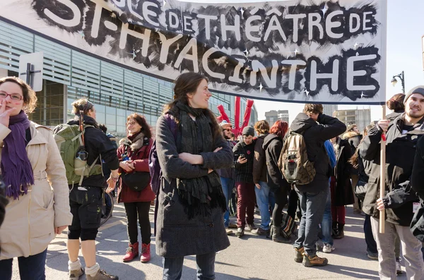 Квебек Санкт-Hyacinte колледж студенты протестуют в Монреале — стоковое фото
