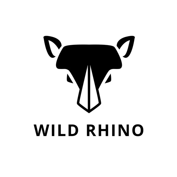 Вектор минималистичный плоский носорога головой логотип Лицензионные Стоковые Иллюстрации