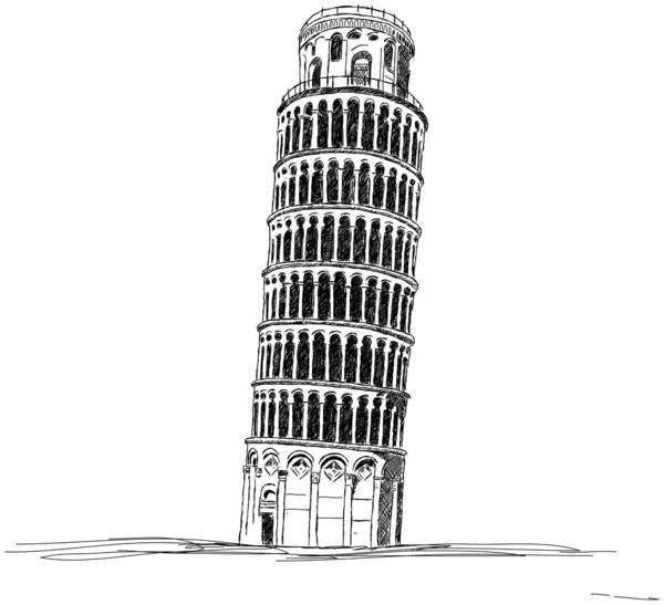 Пиза Пизанская башня древняя Италия — стоковый вектор