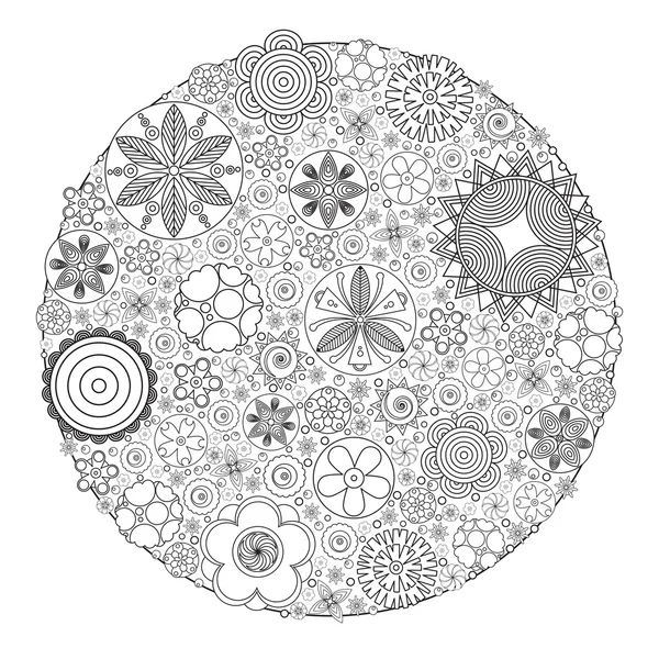 Monochrome floral decorative pattern — стоковое фото