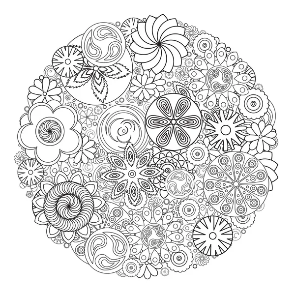 Flower design for coloring book for grown up. Стоковое Изображение