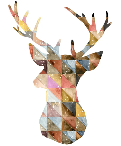 Deer illustration. Forest Deer. Deer silhouette. Watercolor deer illustration. Deer T-shirt design. Лицензионные Стоковые Фото