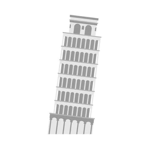 Пизанская башня на белом фоне. Италия Landmark дуги — стоковый вектор