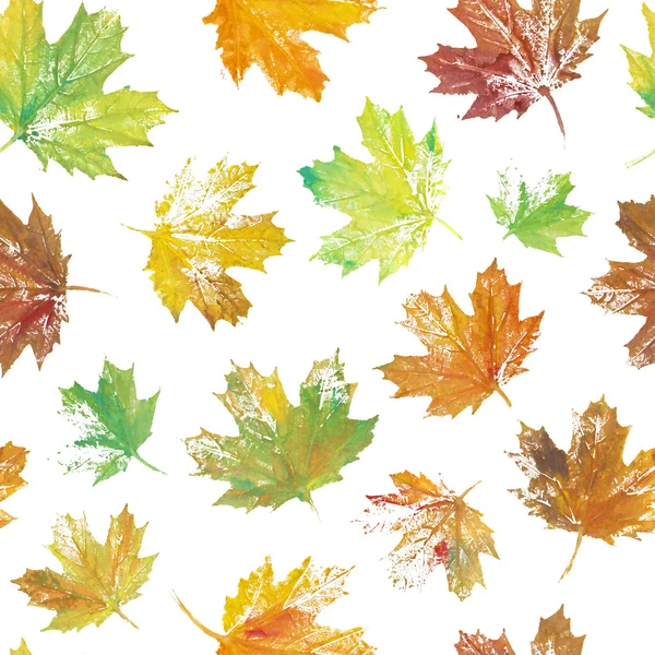 Красочные листья окрашены в акварель картины — стоковое фото