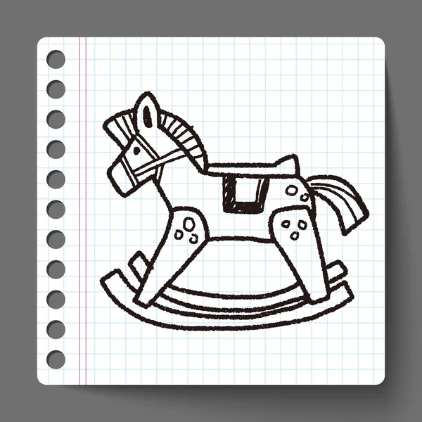 Лошадка-качалка каракули — стоковый вектор