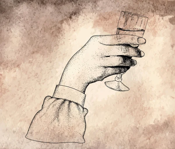Женская рука бокала шампанского — стоковый вектор