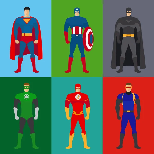Superhero comics costumes Стоковый Вектор