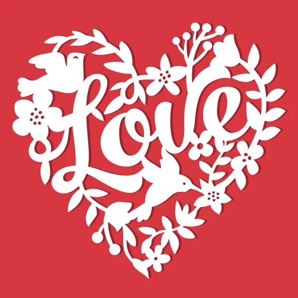 Винтаж бумаги вырежьте любовь кружево цветочные сердца — стоковый вектор