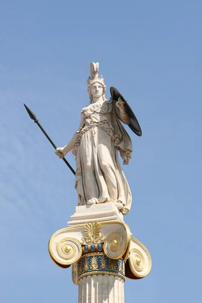 Ионная колонна с Статуя Афины Лицензионные Стоковые Изображения