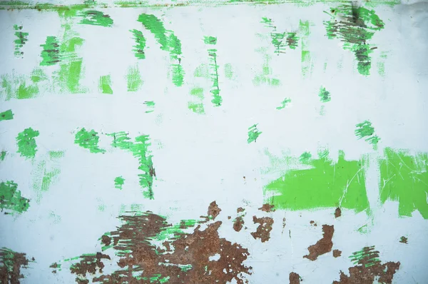 Ржавые металлические фон с зелеными пятнами Стоковая Картинка