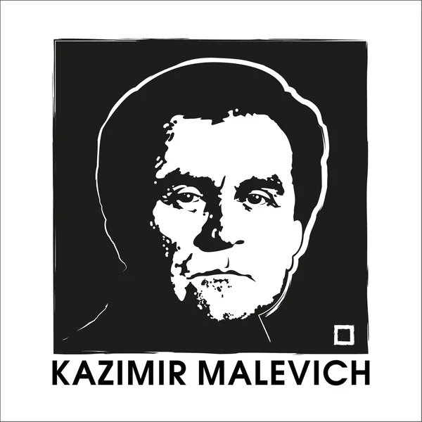 Художник Казимир Малевич и черный квадрат — стоковый вектор