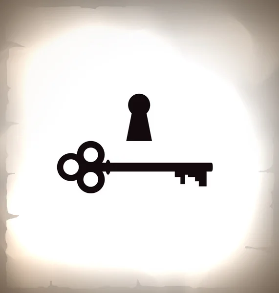 Черный ключ и замочная скважина — стоковый вектор