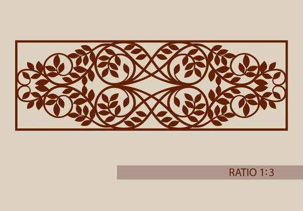 Шаблон шаблон для лазерной резки декоративной панели — стоковый вектор