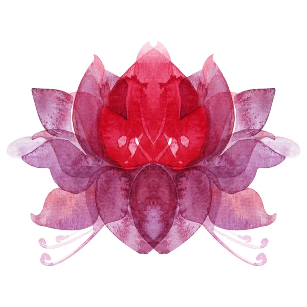 Акварелью цветок лотоса чакра символ Стоковое Фото