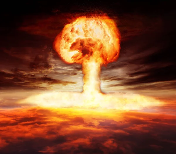 Гриб взрыва атомной бомбы — стоковое фото
